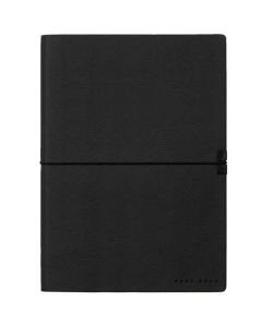 This Hugo Boss A5 Black Storyline Blank Notebook has been made out of textured leather.