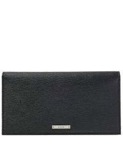 This Black Gallery Italian Leather Long Wallet is designed by BOSS. 