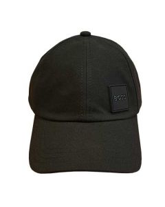 This Black Hugo Boss cap is made from a black cotton material.