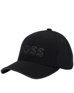 This BOSS Black Piqué Mesh Cap with 3D Logo features panelling. 