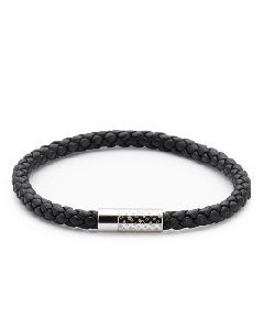 Monogram Magnetic Clasp Leather Braided Bracelet