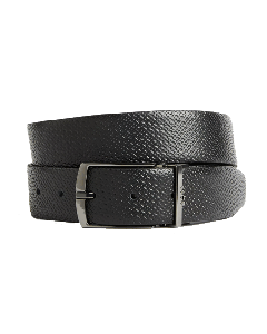 Reversible Black/Brown Monogrammed Leather Olog Belt 