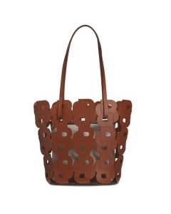 This BOSS leather tote bag comes with a monogram design in brown leather.