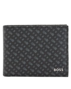 This Black Byron Monogram 6CC Wallet is designed by BOSS. 
