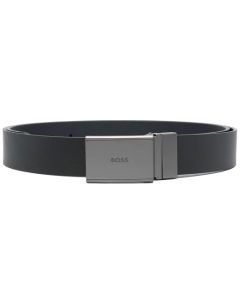 BOSS - Reversible Italian-leather belt with pin and plaque buckles