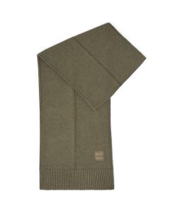 This Dark Green Plain-Knit Scarf was designed by BOSS. 
