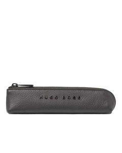 This grey pen case has been designed by hugo boss.