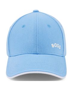 This Light Blue Adjustable Cap with Contrast Logo & Tipping was designed by BOSS. 
