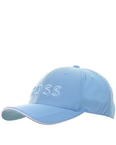 This Hugo Boss cap is made from a light blue cotton material.