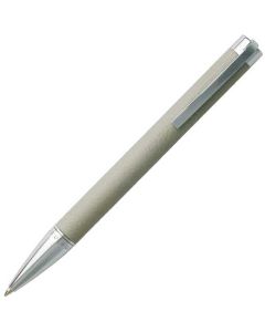 This light grey ballpoint pen has been designed by hugo boss.