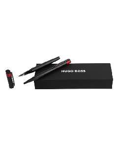 This Loop Diamond Ballpoint & Fountain Pen Set Black by Hugo Boss will come in a presentation box and both pens can be clip engraved at the time of purchase. 