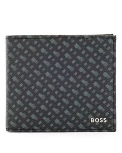 Black Byron Monogram 4CC Wallet designed by BOSS. 