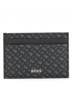 Black Byron Monogram 4CC Card Holder designed by BOSS.