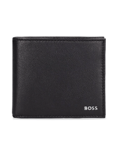 This BOSS Randy 8CC Black Leather Wallet is made out of sheepskin and has the BOSS brand name in silver lettering.