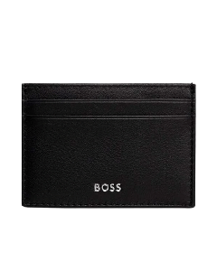 This BOSS Randy Black Leather 4CC Card Holder is made out of sheepskin with a smooth surface.