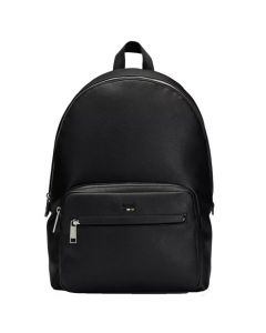 This Black Ray Faux Leather Backpack is designed by BOSS. 