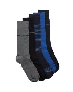 These Pack of 5 Grey, Blue & Black Cotton Socks have been designed by Hugo Boss. 