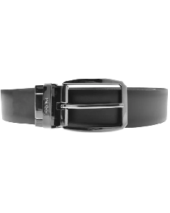Oanto Reversible Brown/Black Leather Gunmetal Belt