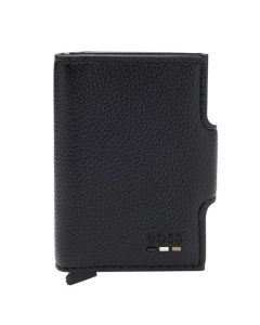 This BOSS wallet is made from a faux black leather and comes with the brand name on the front.