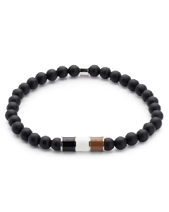 Signature Stripe Black Beaded Bracelet