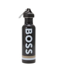 This Black Signature Stripe Water Bottle is designed by BOSS. 