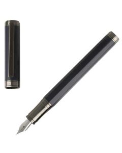 This blue fountain pen has been designed by hugo boss.