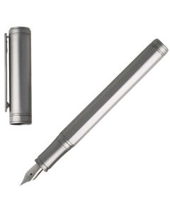 This silver brass fountain pen has been designed by Hugo Boss as part of their step collection.