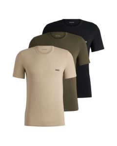 Classic Crew Neck Logo Cotton T-Shirts, 3-Pack