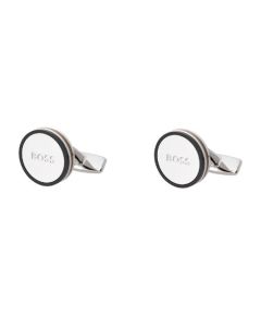 Iconic Stripe Mirror Round Cufflinks with Logo
