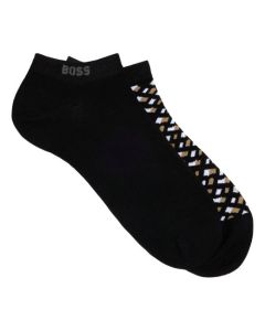 2-Pack Black Cotton Blend Ankle Socks