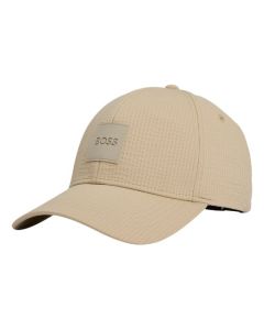 This BOSS Light Beige Seersucker Cap with Logo Patch is great for holidays and summer as it is lightweight and breathable.