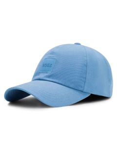 Derrel Blue Cotton Twill Cap With Embroidered Patch Logo