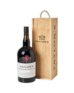 Taylor's 2016 Late Bottled Vintage Port 150cl Magnum Bottle inside the wooden presentation box. 