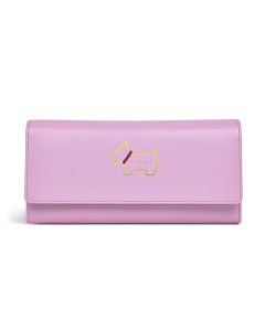 Radley's Heritage Dog Outline Sugar Pink Matinee Purse has a flapover closure with a press stud into the main compartment.