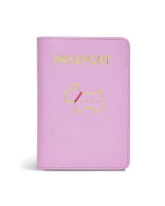 This Radley Heritage Dog Outline Sugar Pink Passport Cover is made from plain leather with gold foil embossing.