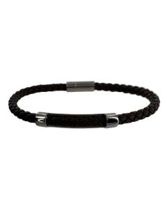 This Hugo Boss bracelet is made from a brown leather material.
