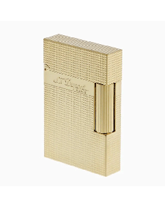 This Ligne 2 Small Microdiamond Yellow Gold Lighter by S.T. Dupont has a textured microdiamond head pattern all over. 