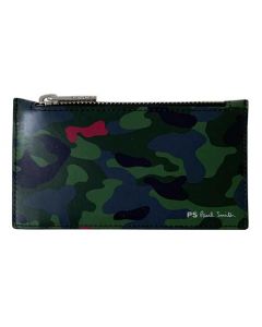 This Paul Smith coin purse comes with a camo print on the front.