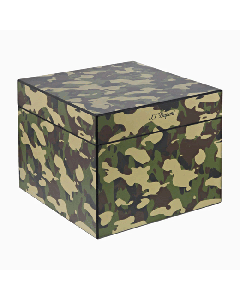 This Cube Cigar Humidor in Camouflage by S. T. Dupont can hold up to 60 Corona cigars inside. 