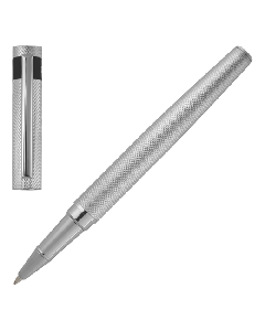 This Hugo Boss Loop Diamond Chrome Rollerball Pen has a textured loop diamont engraved pattern with polished chrome trims. 