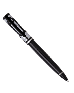 Hugo Boss Craft Ballpoint Pen Chrome with an abstract black and chrome pattern. 