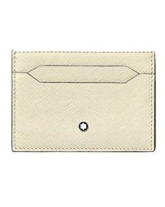 This Montblanc leather card holder is made with a ivory coloured saffiano print.