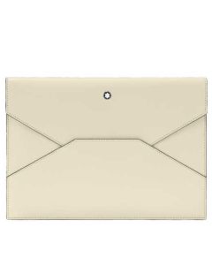 Sartorial Ivory Leather Envelope Pouch