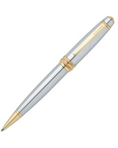 Cross bailey chrome plated ballpoint pen with gold fittings.