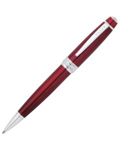 Cross Bailey red lacquer ballpoint pen with chrome fittings.