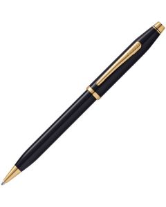 Cross' Lacquer Black Century II Ballpoint Pen with 23 Karat gold fittings. 