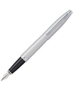 This Satin Chrome Calais Fountain Pen was designed by Cross. 