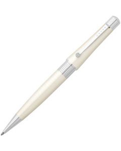 Cross Beverly White Ballpoint Pen with Chrome Plated Fittings.