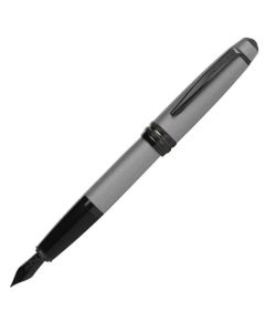 This Cross Bailey Matte Gunmetal Fountain Pen has shiny black trims to contrast the matte grey body.