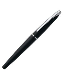 This Cross Basalt Black ATX Fountain Pen has the brand name on the top of the clip that has a slightly curved top as it fits into the cap.